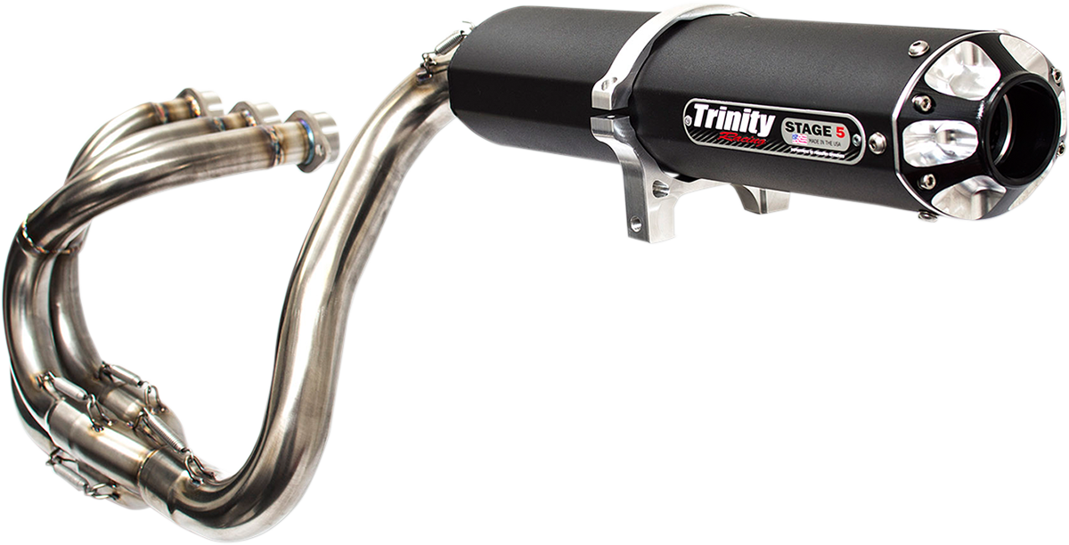 TRINITY RACING Stage 5 Exhaust System - Black TR-4155F-BK