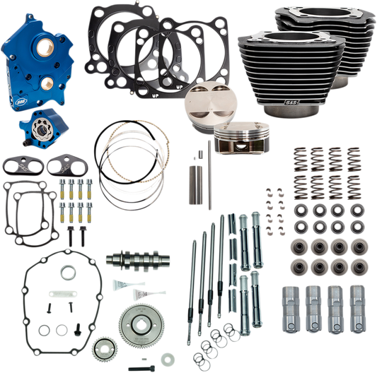 S&S CYCLE Power Pack - Gear Drive with Highlighted Fins - Black Granite - Water Cooled - M8 NOT RECOMMENDED F/TRIKES 310-1108A