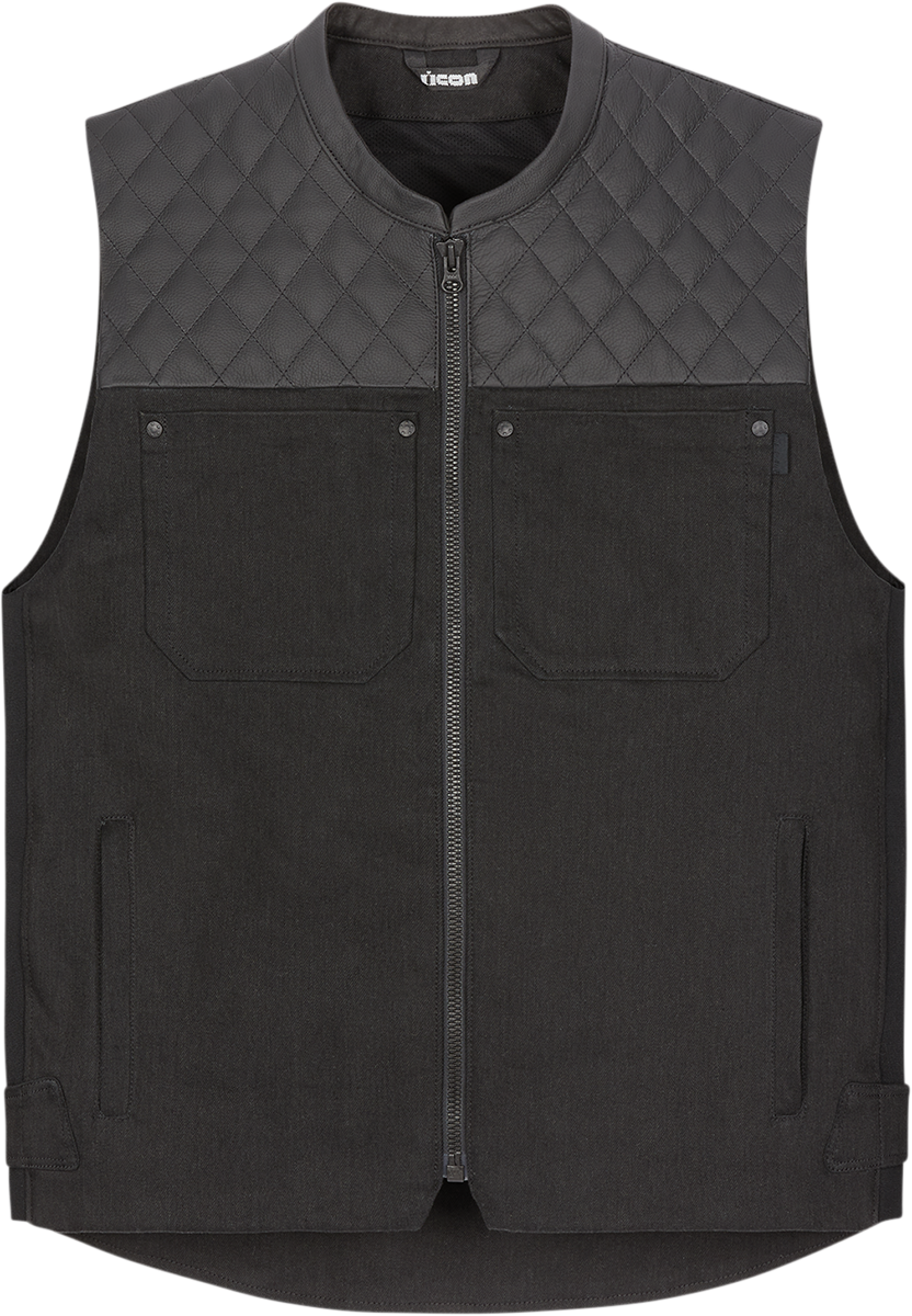 ICON Chamonix Denim Vest - Black - Medium 2830-0553