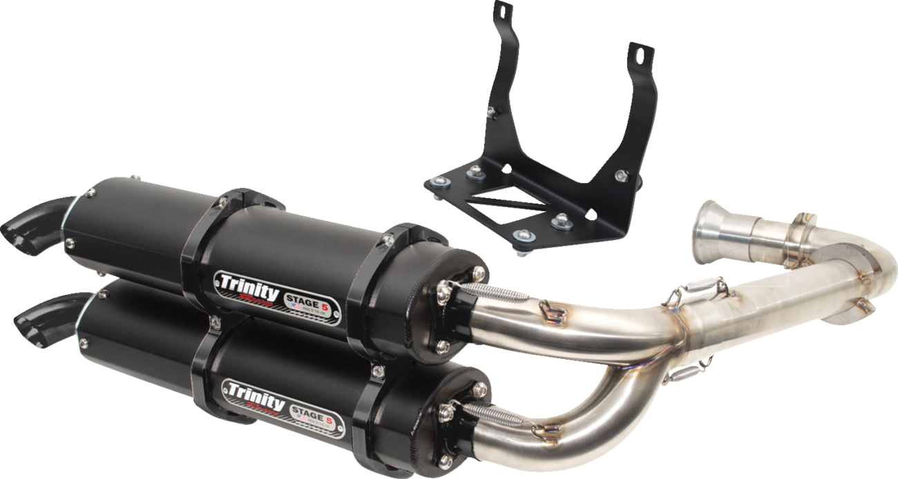 TRINITY RACING Stage 5 Dual Exhaust - Cerakote Black TR-4161D-C2