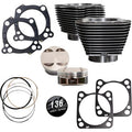 S&S CYCLE 136" Cylinder Kit - 4.625" Stroke - Black Granite w/Highlighted Fins - M8 910-0850A