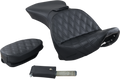SADDLEMEN Explorer Seat - With Backrest - Lattice Stitched - Black - FLSTS 800-23-030LS