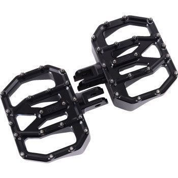 THRASHIN SUPPLY CO. Mini Aggressor Floorboards - Black - Front TSC-2031-1-SF