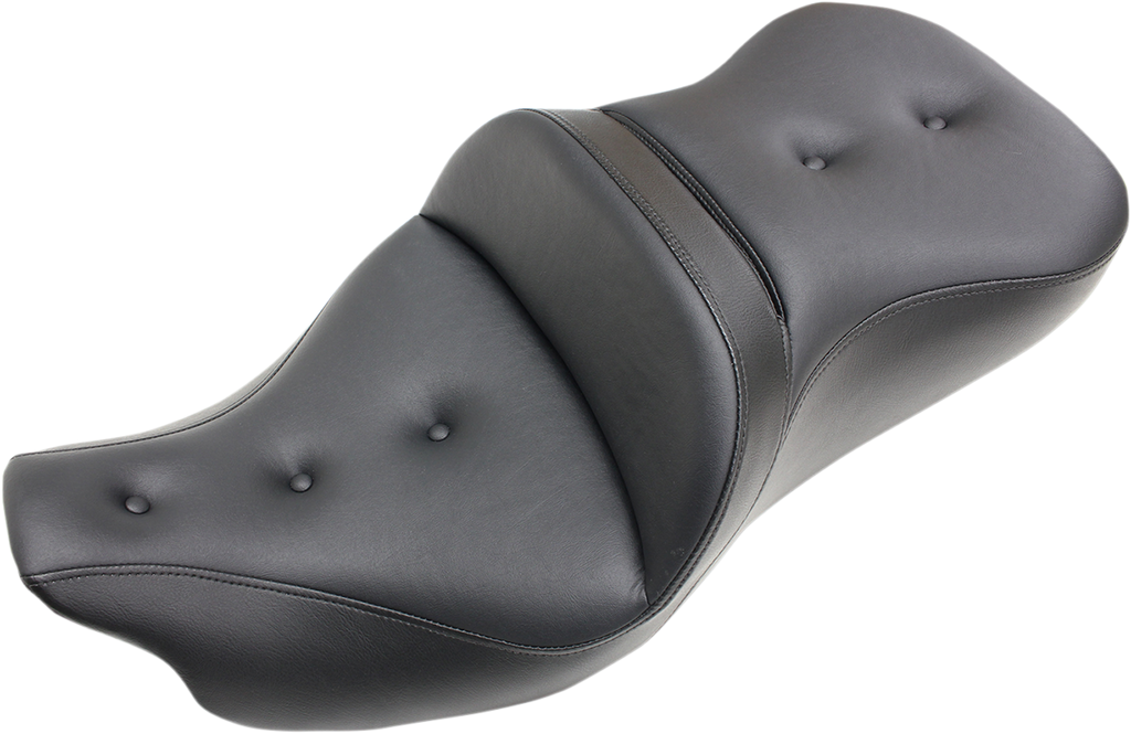 SADDLEMEN Pillow-Top Roadsofa Seat - with Backrest - Black - FLH/FLT '08-'23 808-07B-181