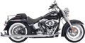 BASSANI XHAUST Fishtail Exhaust - 33" Dual Exhaust System — without Baffles Softail 1S26E-33