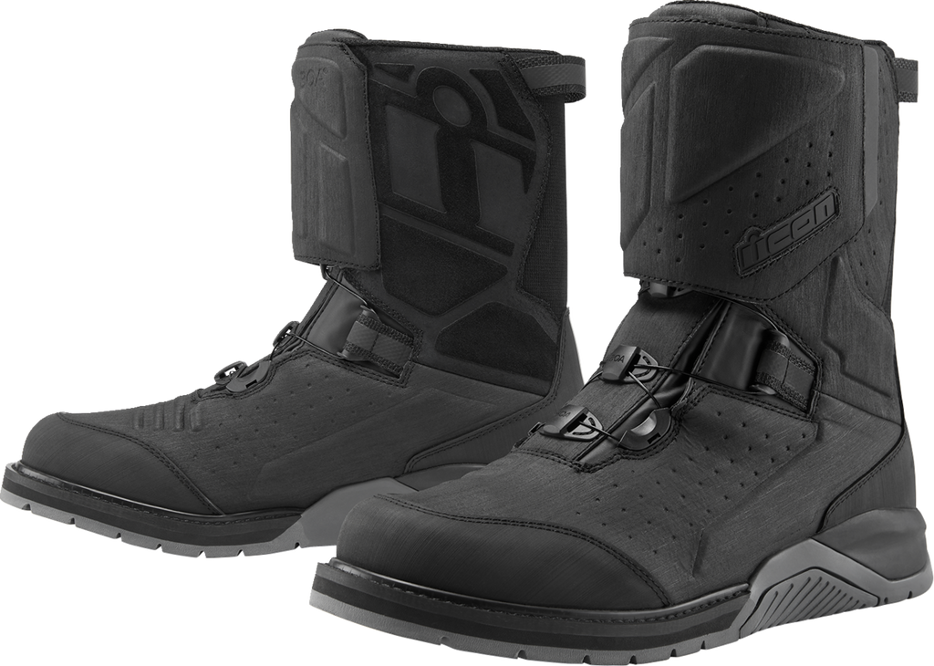 ICON Alcan Waterproof Boots - Black - Size 9.5 3403-1236