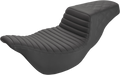 SADDLEMEN Step-Up Seat - Extended Reach - Front Tuck-n-Roll/Rear Lattice Stitch - Black - FL '08-'23 808-07B-176E