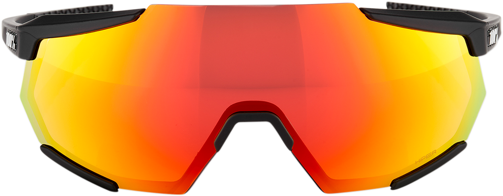 100% Racetrap Sunglasses - Soft Tact Black - Red Mirror Lens 61037-100-43