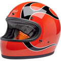 BILTWELL Gringo Helmet - Flames - Competition Orange - Small 1002-593-502