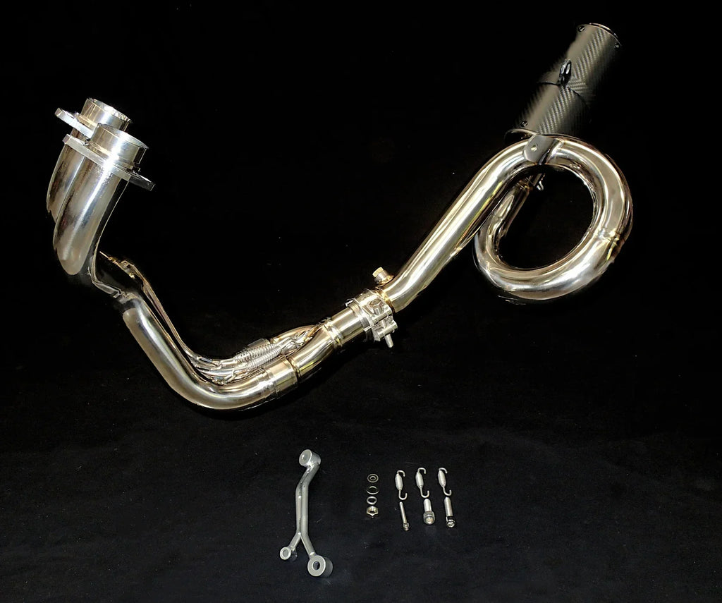 Vandemon  Yamaha MT07 FZ07 XSR700 Titanium Exhaust System Carbon Muffler 2014-2024 YAMAMT07EXHTICFC VA-80