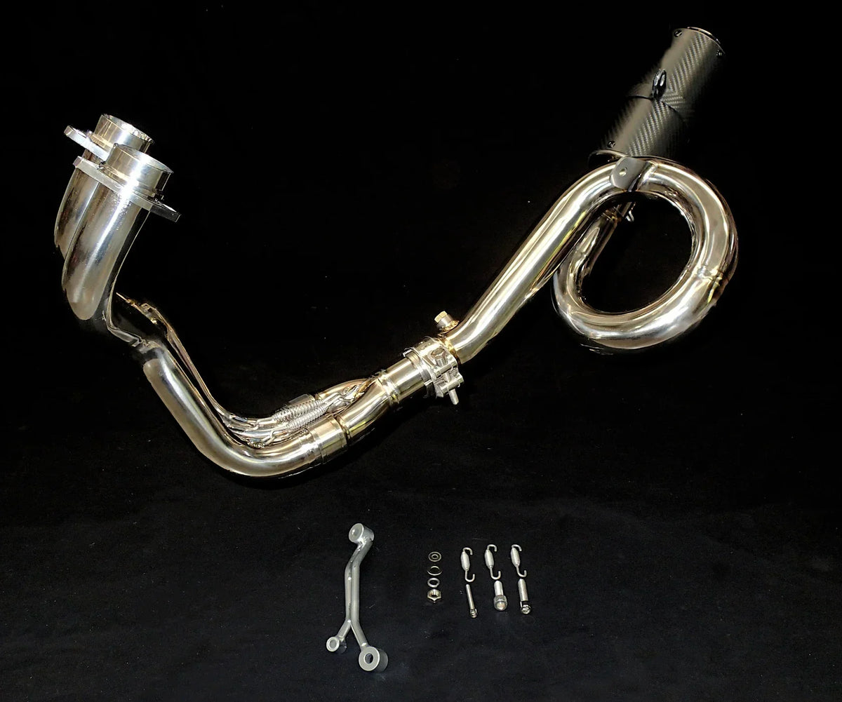 Vandemon  Yamaha MT07 FZ07 XSR700 Titanium Exhaust System Carbon Muffler 2014-2024 YAMAMT07EXHTICFC VA-80