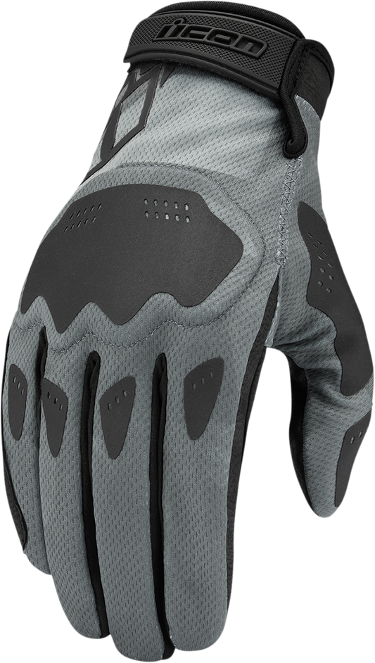ICON Hooligan Battlescar Gloves - Gray - Large 3301-4119