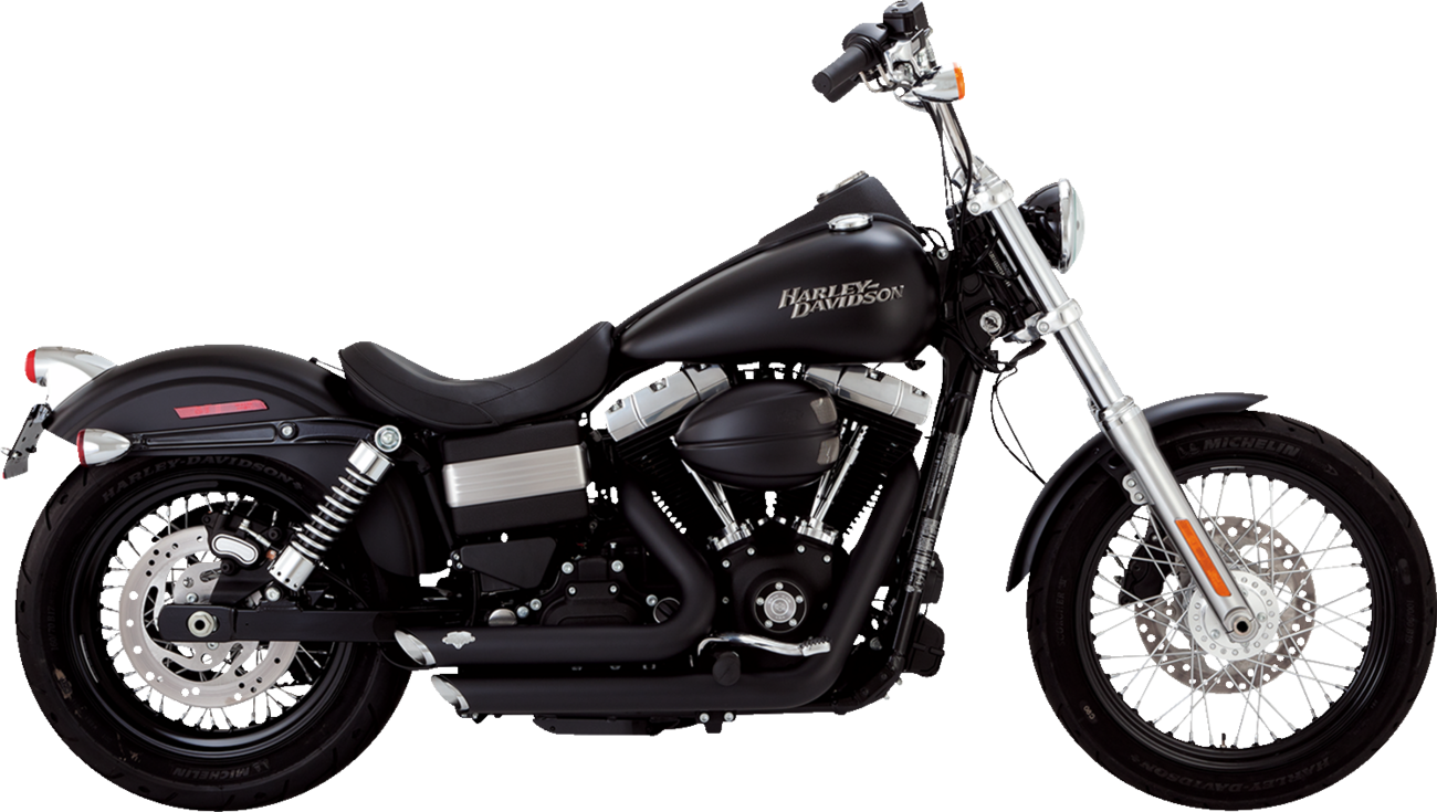 VANCE & HINES Short Shot Staggered Exhaust System - Matte Black Bob /Rider /Super Glide  2010-2017 47327