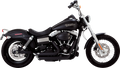 VANCE & HINES Short Shot Staggered Exhaust System - Matte Black Bob /Rider /Super Glide  2010-2017 47327