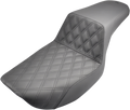 SADDLEMEN Step-Up Seat - Front Lattice Stitch - Black - FXR 882-09-172