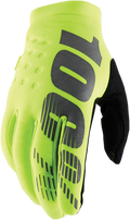 100% Youth Brisker Gloves - Fluo Yellow - Large 10004-00010