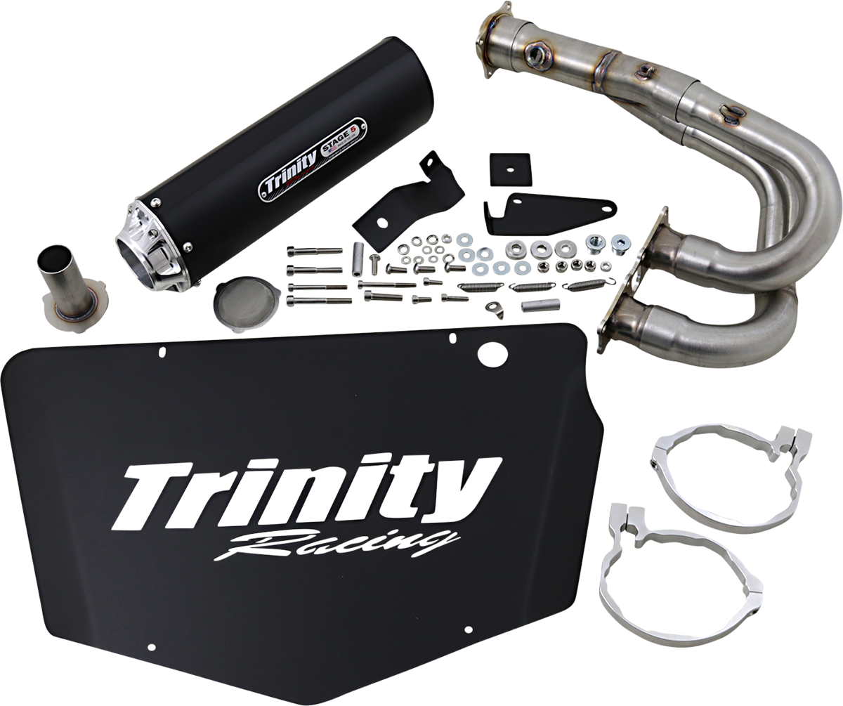 TRINITY RACING Single Stinger Exhaust - Black TR-4172F-BK