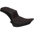 DRAG SPECIALTIES Performance Predator 2-Up Seat - Vinyl - Double Diamond - Red Thread - FL '00-'17 0802-1643