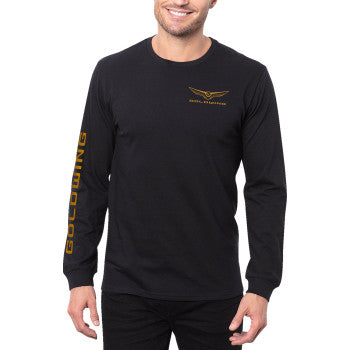 HONDA APPAREL Goldwing Long-Sleeve T-Shirt - Black/Gold - Medium LEM25S-M52-M