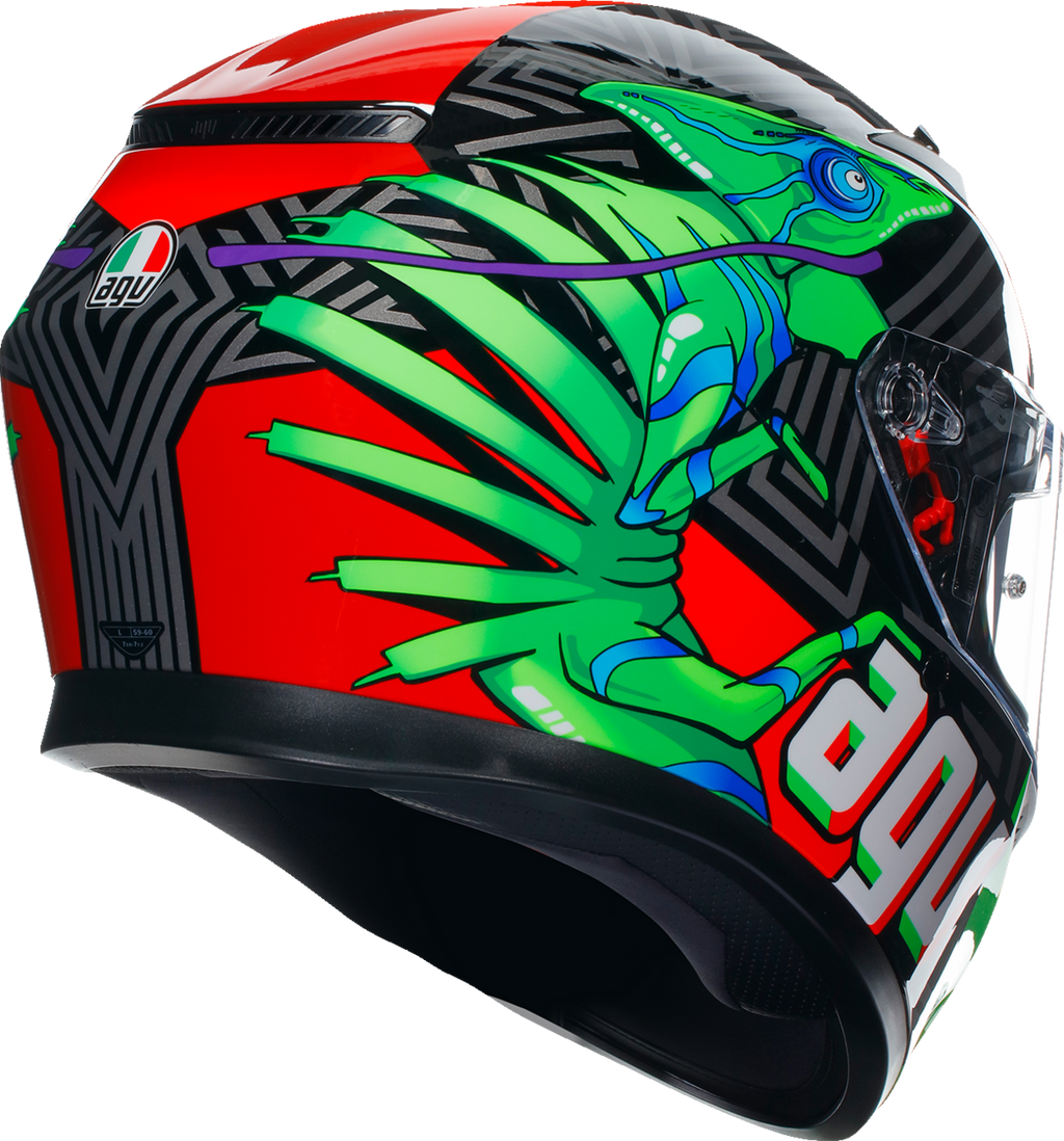 AGV K3 Helmet - Kamaleon - Black/Red/Green - Medium 2118381004013M