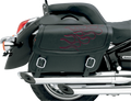 SADDLEMEN Flame Saddlebag - Dark Red - Jumbo X021-05-0425