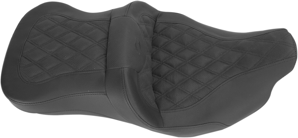 SADDLEMEN Roadsofa Seat - without Backrest - Full Lattice Stitch - Heated - '08-'23 FLH 808-07B-182HCT
