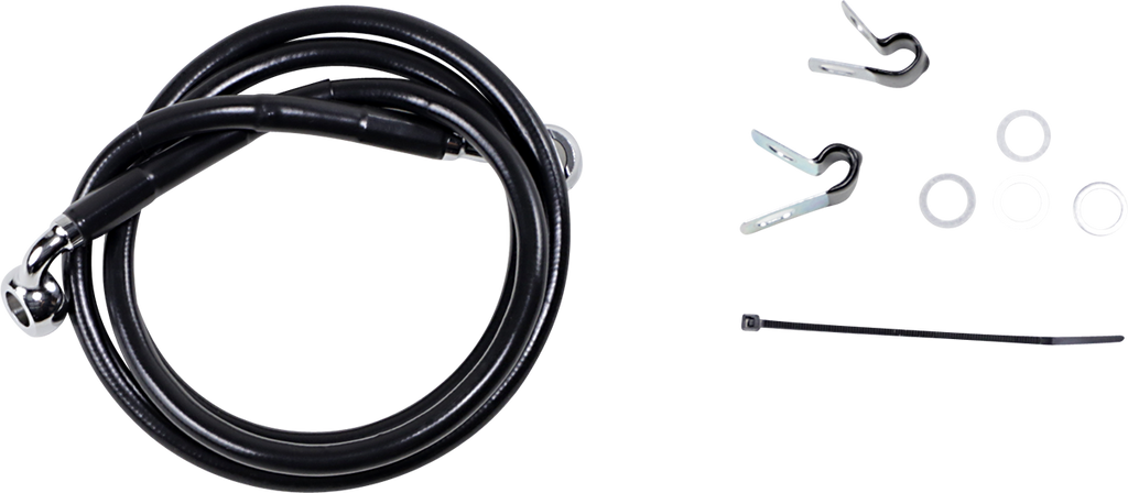 DRAG SPECIALTIES Brake Line - Front (Upper) - Black 640210-BLK
