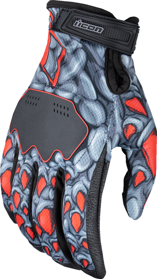 ICON Hooligan™ Kryola Kreep Gloves - Red - 2XL 3301-4732