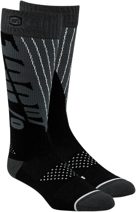 100% Torque Comfort Moto Socks - Black/Gray - Large/XL 24007-353-18