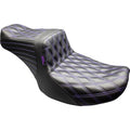 LE PERA Tailwhip Seat - Black - Double Diamond - Purple Stitch - FLT/FLH '24-'25 LV-587DD-PR01