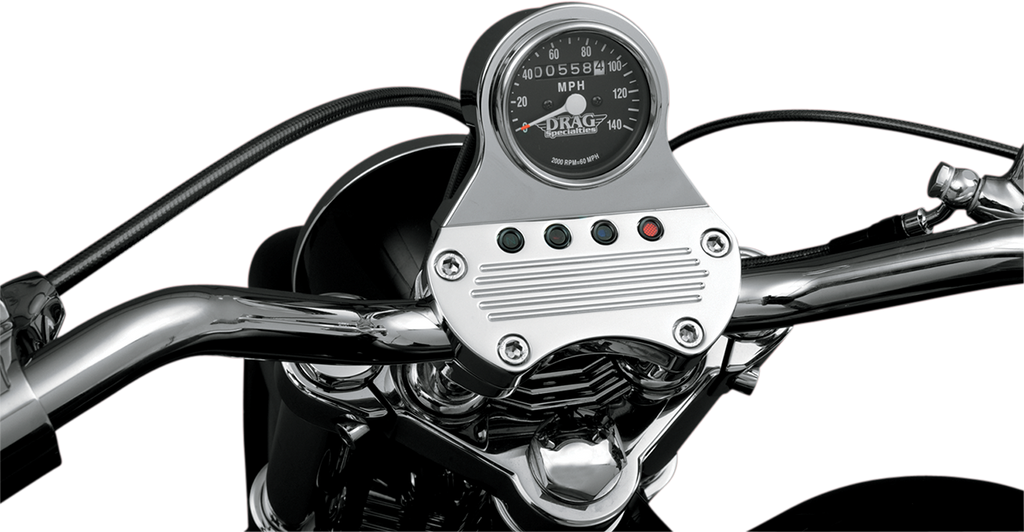 DRAG SPECIALTIES 2.4" MPH Mini LED Mechanical Speedometer/Indicators - Chrome Housing - Black Face - 2:1 21-6805DS1-BX15