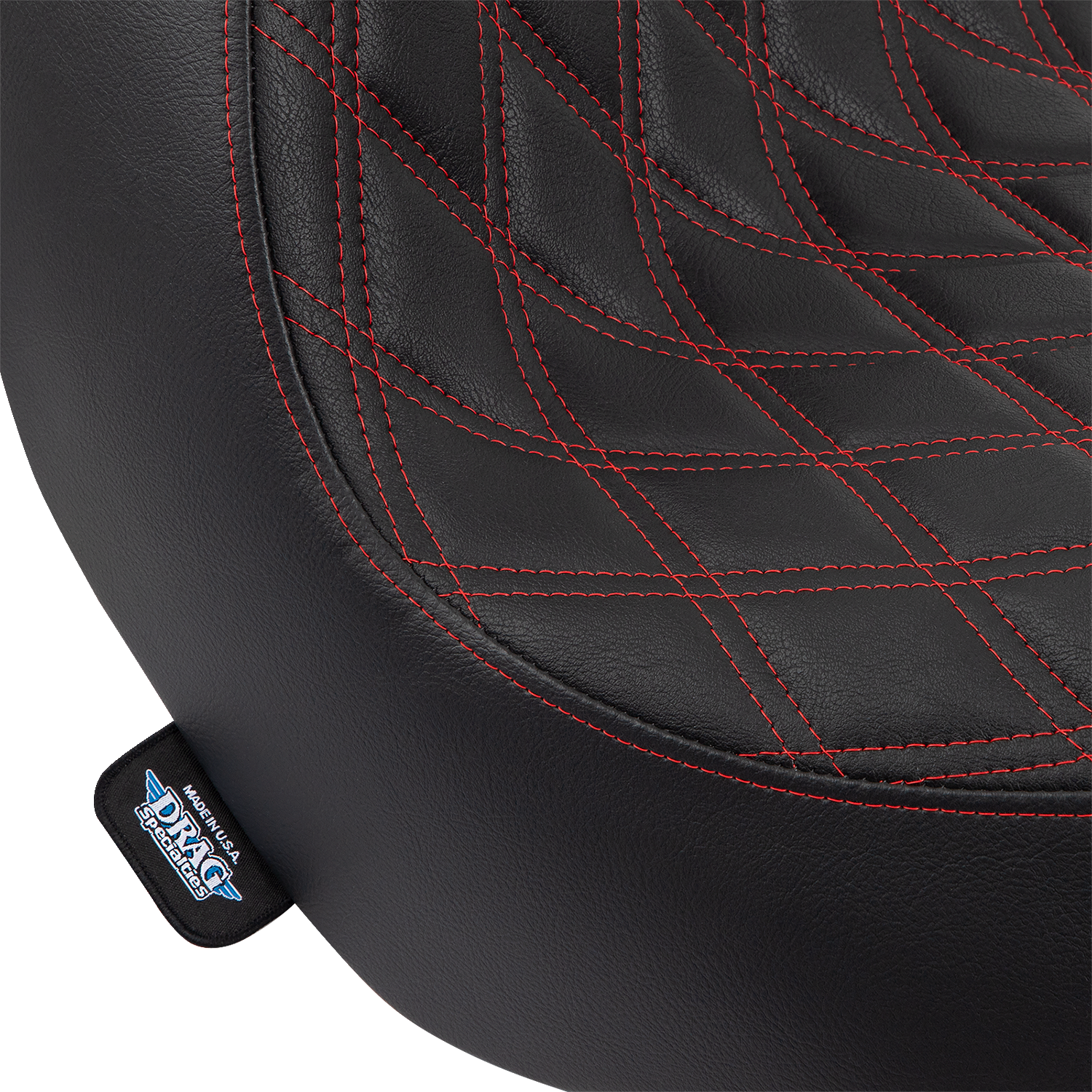 DRAG SPECIALTIES Solo Seat - Double Diamond - Red Stitching - '18-'22 FL/FX 0802-1515