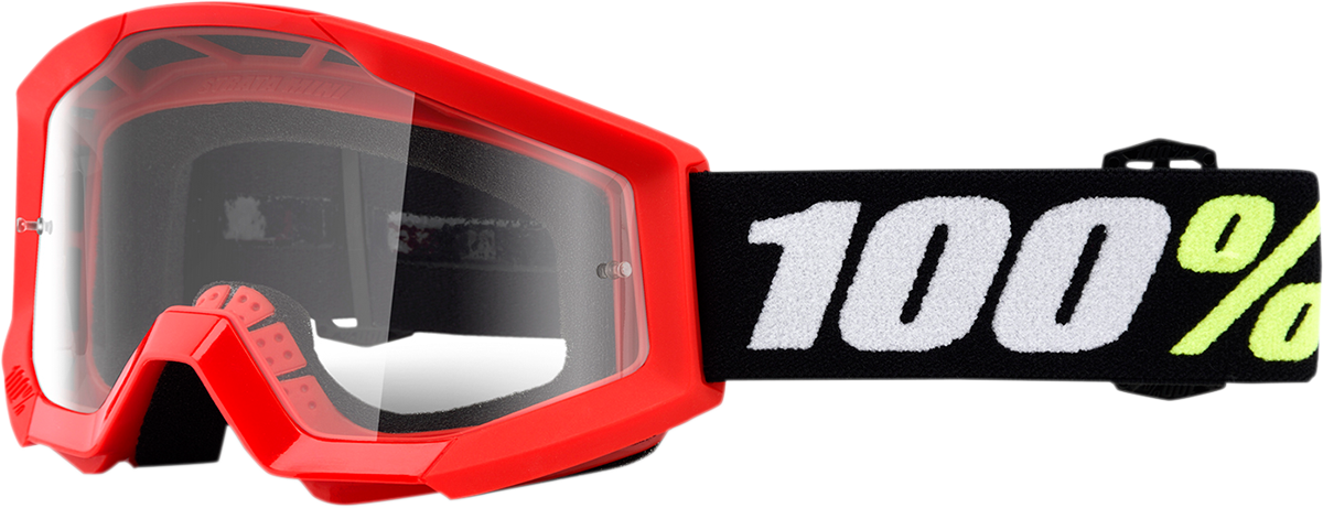 100% Strata Mini Goggles - Red - Clear Lens 50033-00002