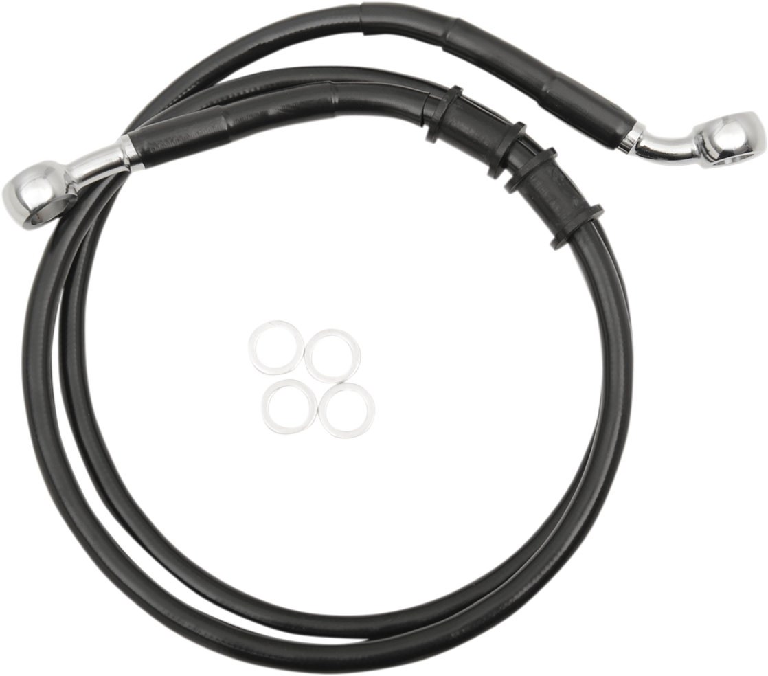DRAG SPECIALTIES Brake Line - Front (Upper) - Black 614771-BLK