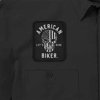 American Biker Biker Sam Lightweight Shirt - Black/White - Medium ABBSAM07ST74BKMR