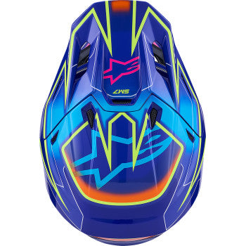 ALPINESTARS SM7 Helmet - Cast - Gloss/Blue/Pink/Yellow Fluo - 2XL 8302626-7254-XXL