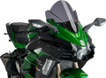 PUIG HI-TECH PARTS Race Windscreen - Dark Smoke - Kawasaki 9704F