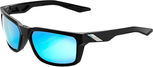 100% Daze Sunglasses - Matte Black - Blue Mirror 61030-019-75