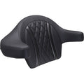 MUSTANG Deluxe Extended Arm Wrap-around Backrest - Diamond - Black Stitch - FLT/FLH '23-'25 88430