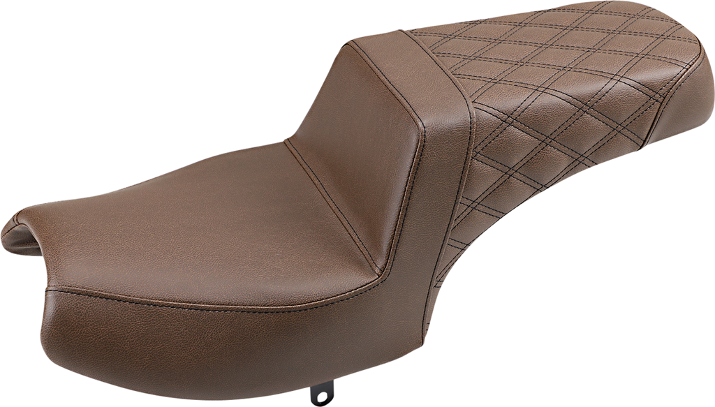 SADDLEMEN Step Up Seat - Front Smooth/Rear Lattice - Brown - Challenger I20-06-173BR