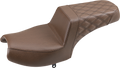 SADDLEMEN Step Up Seat - Front Smooth/Rear Lattice - Brown - Challenger I20-06-173BR