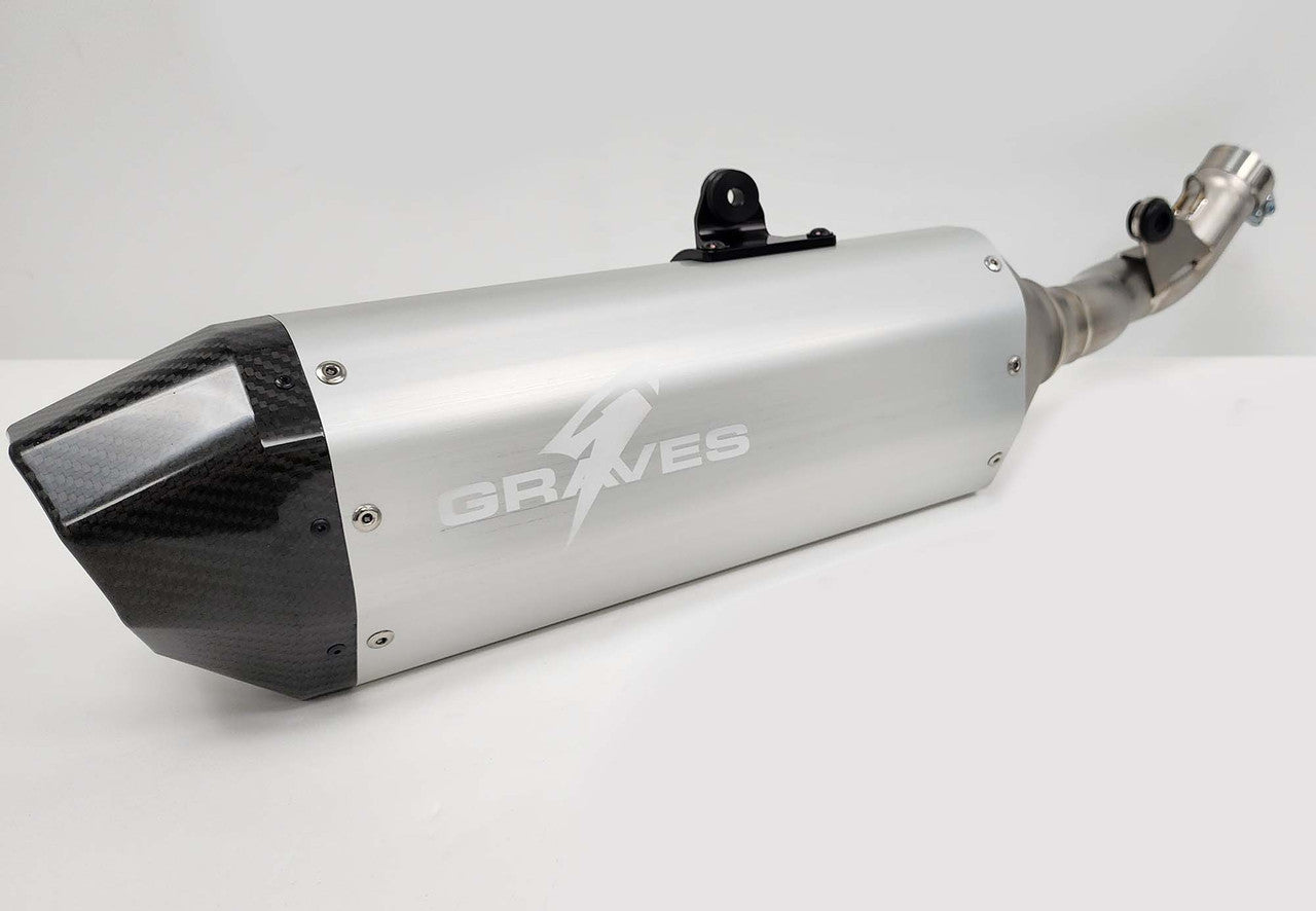 Graves MotorSports Honda CRF450RL / L / X  2019-2024 Aluminum - Silver Exhaust EXH-19C4X-SOA