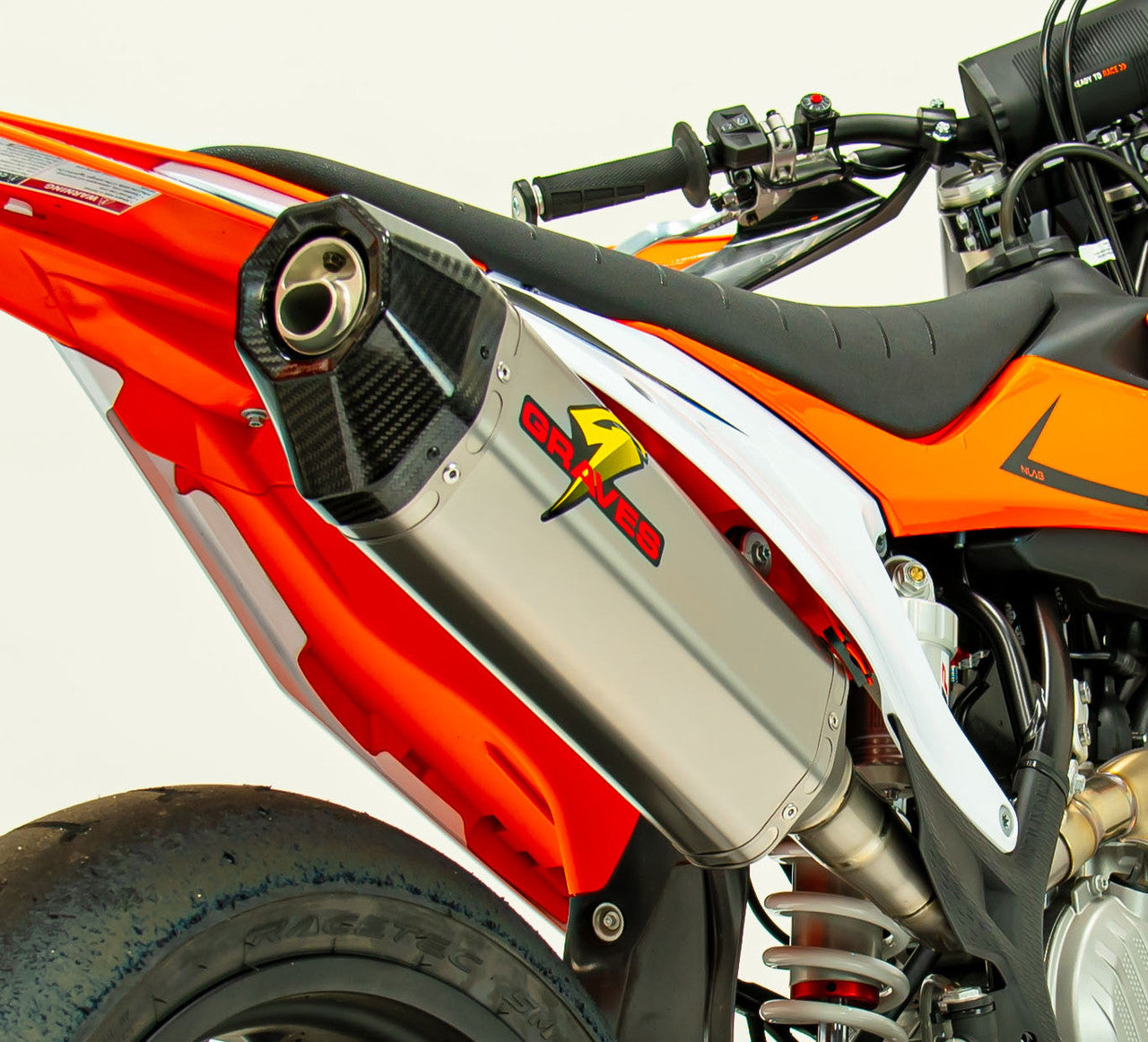 Graves Motorsports  Titanium Slip-On Exhaust - Carbon End Cap  Ktm Sx-F / Husqvarna - Gas Gas 350 /450 2019-2022  Exk-19sxf-Sot