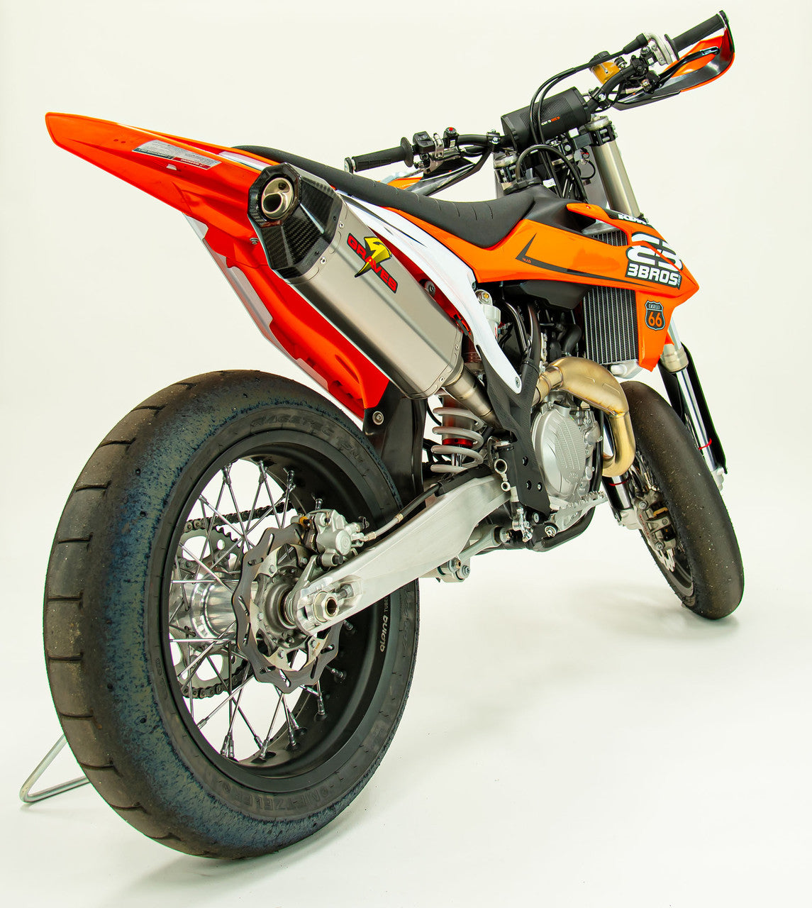 Graves Motorsports  Titanium Slip-On Exhaust - Carbon End Cap  Ktm Sx-F / Husqvarna - Gas Gas 350 /450 2019-2022  Exk-19sxf-Sot