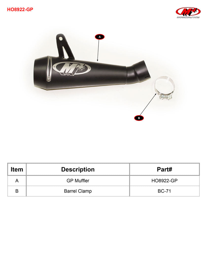 M4 Exhaust GP Black Slip On 2017-2025 2026 CBR1000RR HO8922-GP