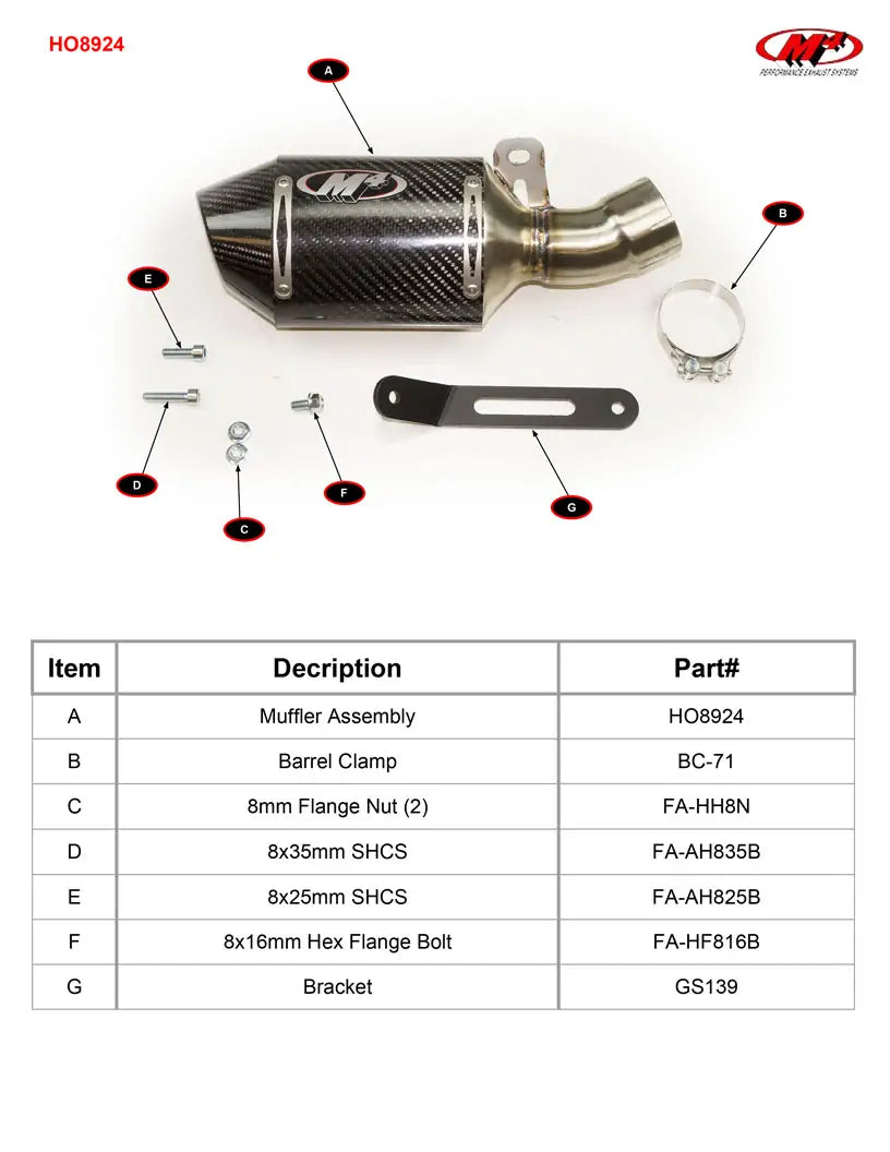 M4 Exhaust Street Slayer S/O Carbon 2017-2025 2026  CBR1000RR HO8924