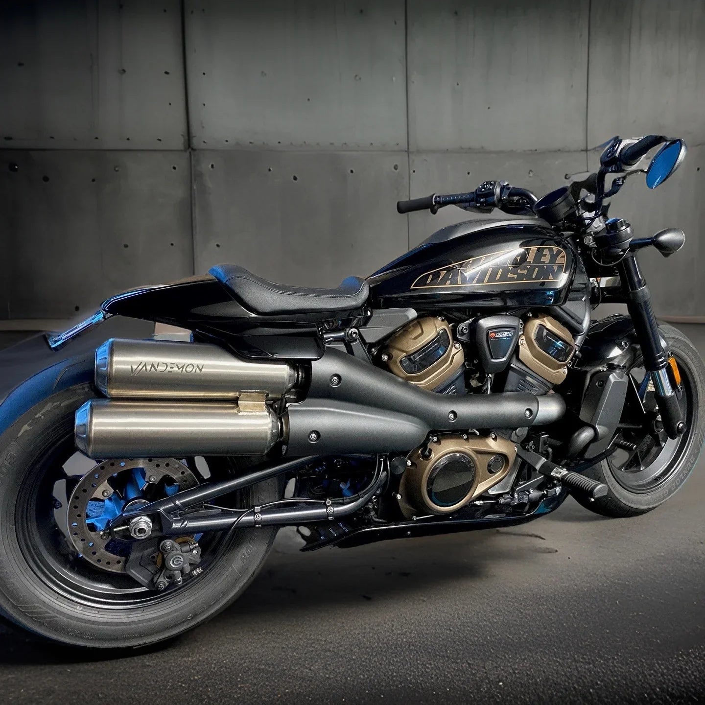 Vandemon  Harley Davidson Sportster S 1250cc Bimodal Stealth Titanium Slip-On Mufflers HARSPRTRSTIEXWVA