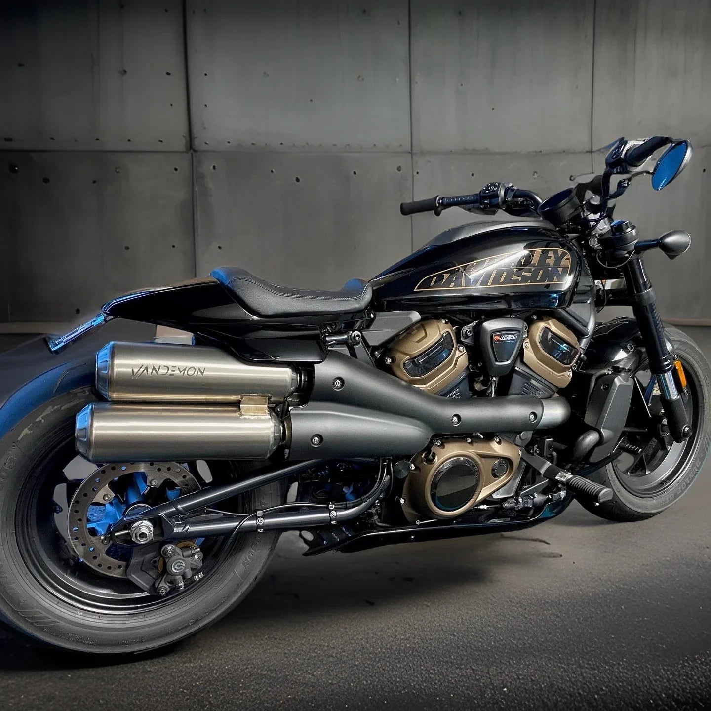 Vandemon  Harley Davidson Sportster S 1250cc Bimodal Stealth Titanium Slip-On Mufflers HARSPRTRSTIEXWVA VA-50