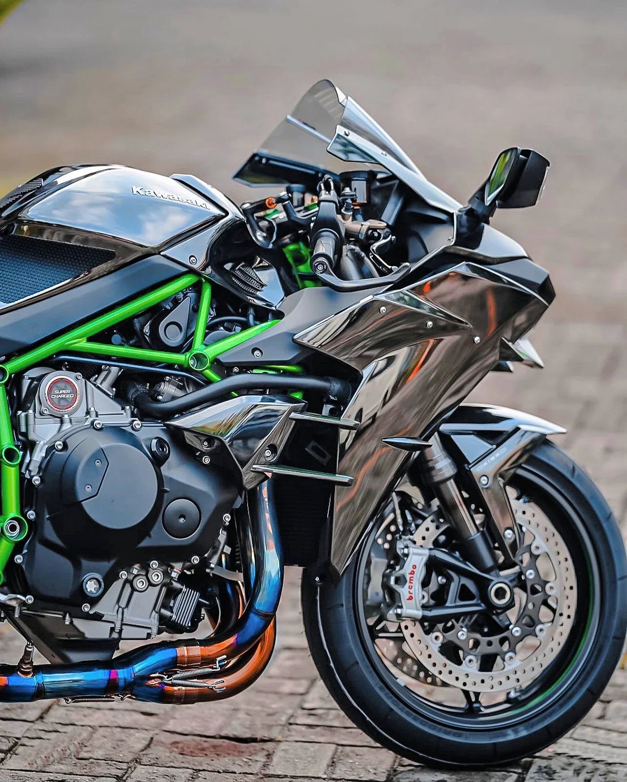 Vandemon  H2 H2R 2015-2024 Bimodal Stealth Titanium Exhaust System KAWAH2TICSPOLEXHWV VA-48