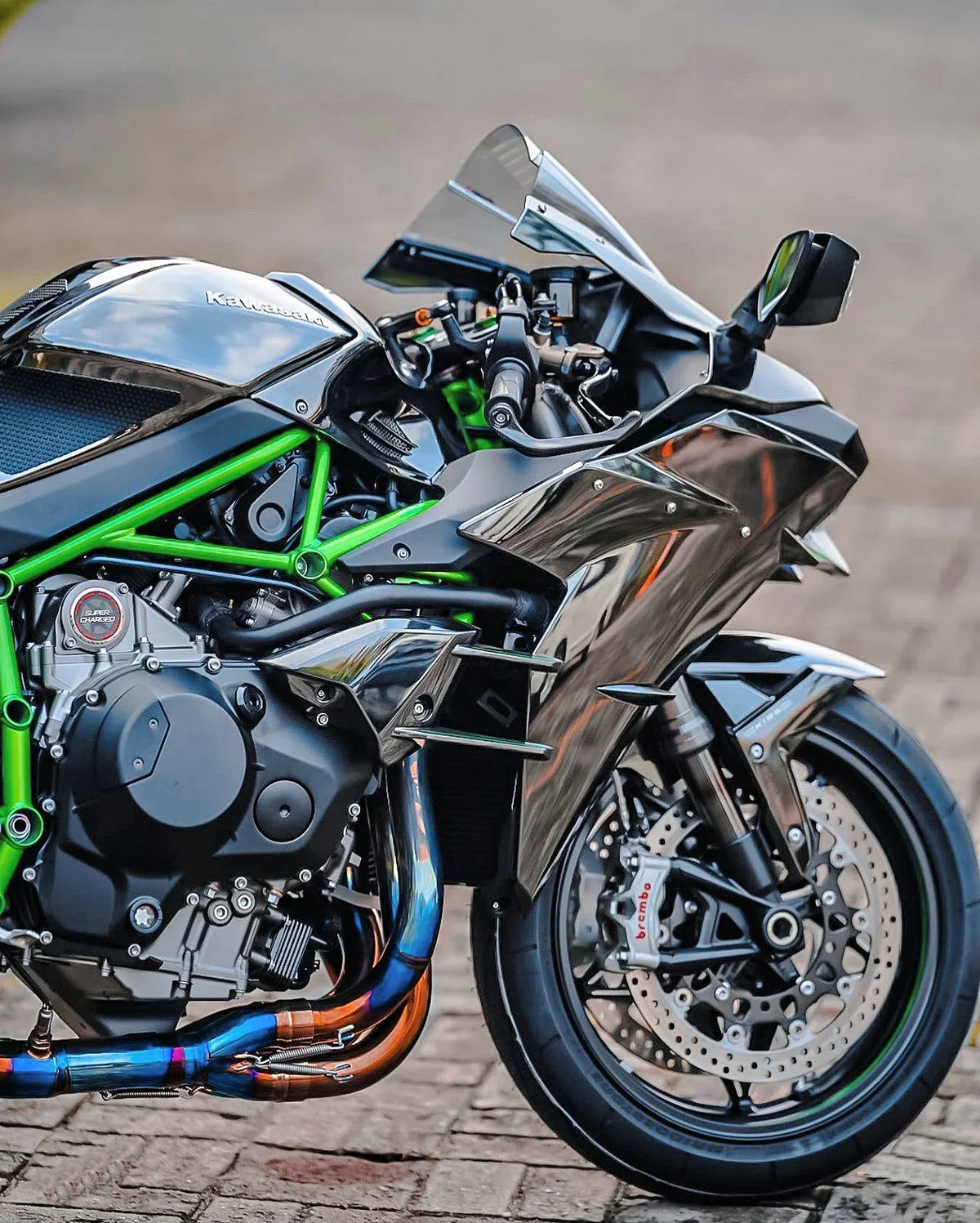 Vandemon  H2 H2R 2015-2024 Bimodal Stealth Titanium Exhaust System KAWAH2TICSPOLEXHWV VA-48